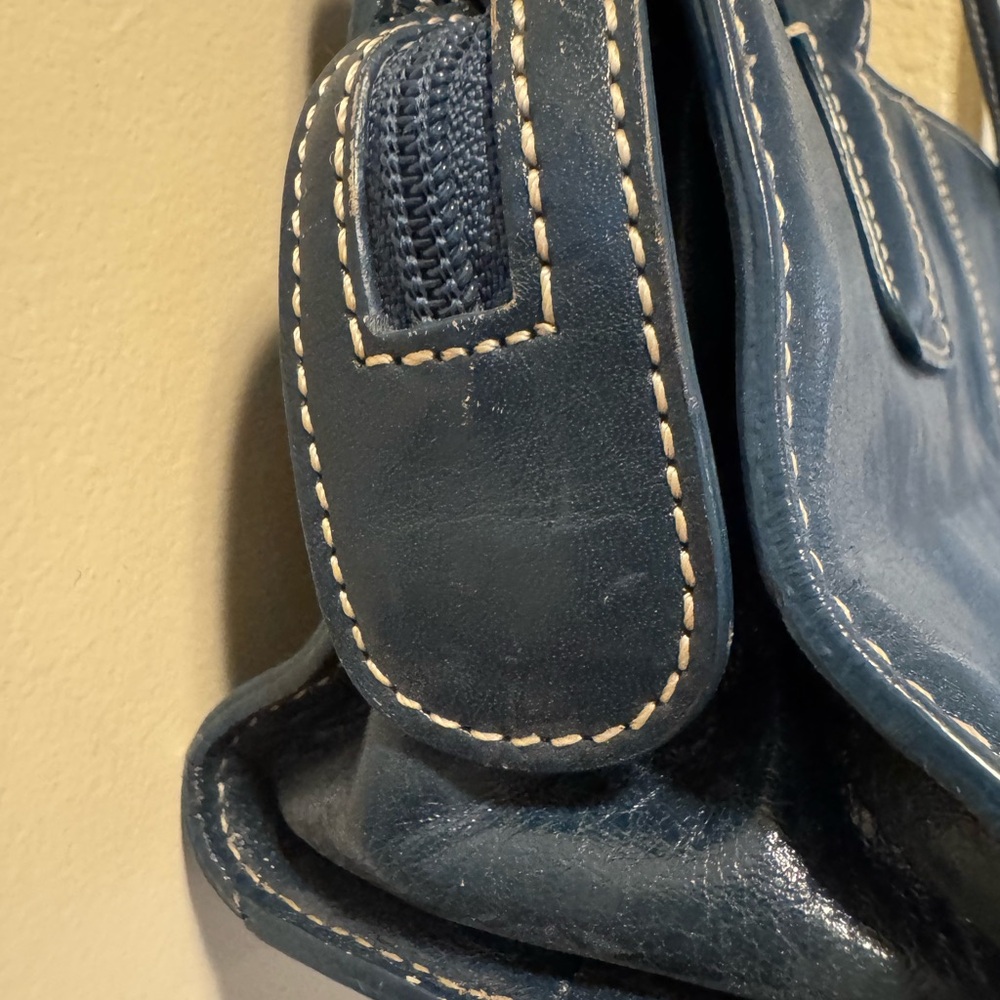 Nordstrom Dark Blue Leather Shoulder Bag - Picture 6 of 10